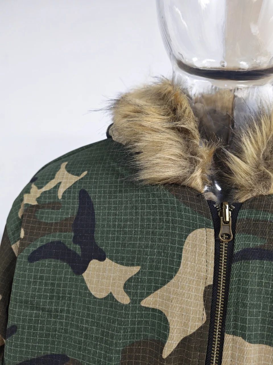 PFHQ Hooded Collar Camouflage Men's Cotton Jacket American Style Reversible Thickened Faux Rabbit Fur Coats Winter New 21P1794