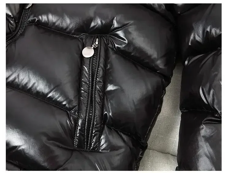 brand White Duck Down Coats Man Winter Fashion Solid Zipper Outwears Thicken Down Jacket Men Casual Hood Shiny Warm Loose Parkas