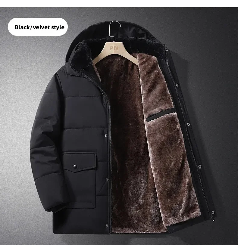 Big Size 8XL Men's Winter Jacket Hooded Fleece Lined Warm Coat Male Cotton Padded Plus Large Thick Windbreaker Casual Plush Cold