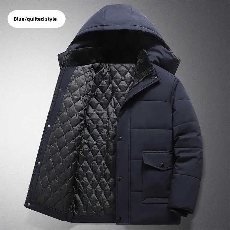 Big Size 8XL Men's Winter Jacket Hooded Fleece Lined Warm Coat Male Cotton Padded Plus Large Thick Windbreaker Casual Plush Cold
