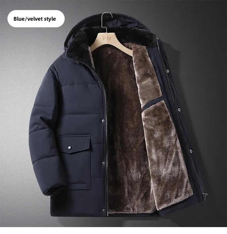Big Size 8XL Men's Winter Jacket Hooded Fleece Lined Warm Coat Male Cotton Padded Plus Large Thick Windbreaker Casual Plush Cold