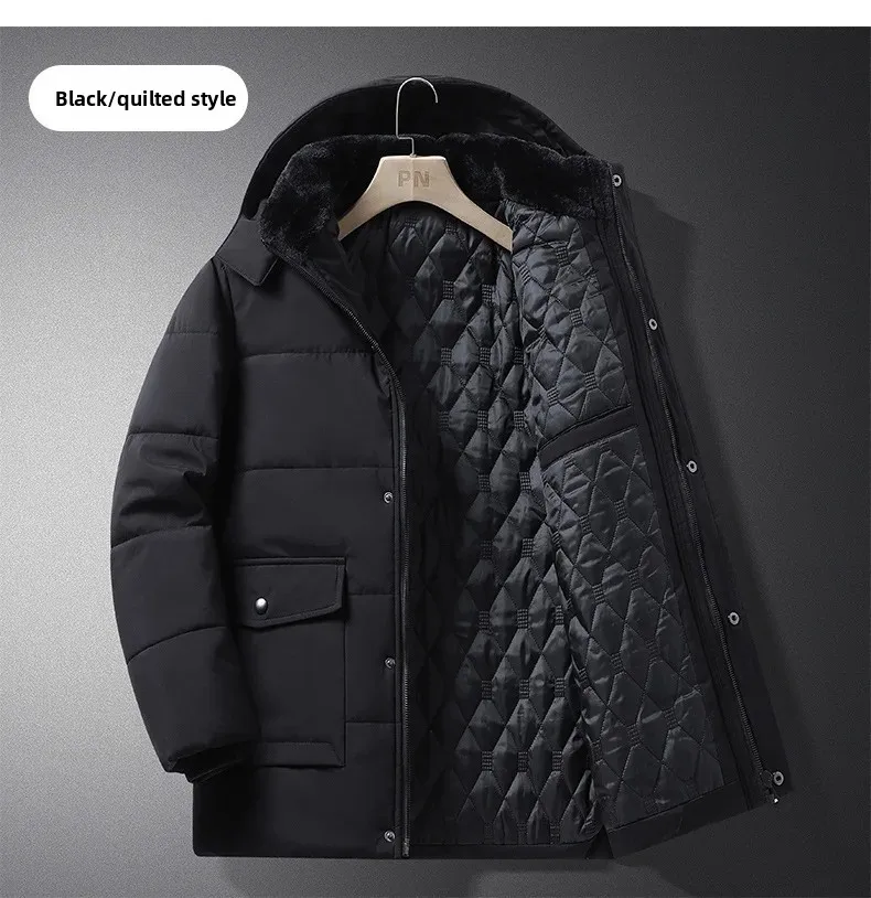 Big Size 8XL Men's Winter Jacket Hooded Fleece Lined Warm Coat Male Cotton Padded Plus Large Thick Windbreaker Casual Plush Cold