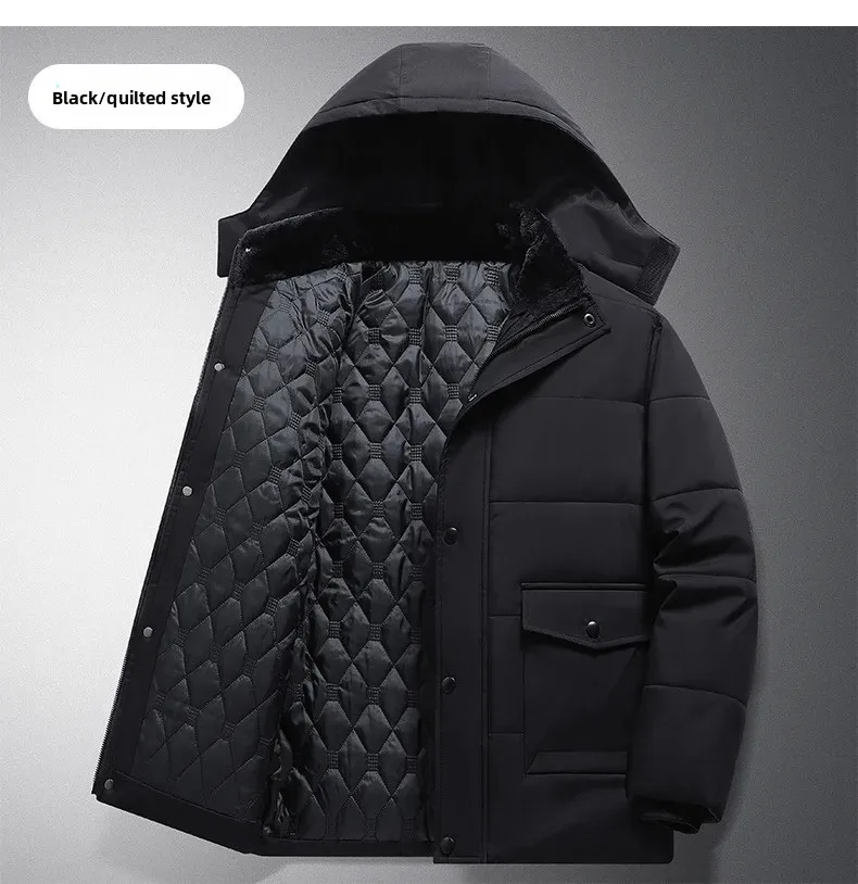 Big Size 8XL Men's Winter Jacket Hooded Fleece Lined Warm Coat Male Cotton Padded Plus Large Thick Windbreaker Casual Plush Cold