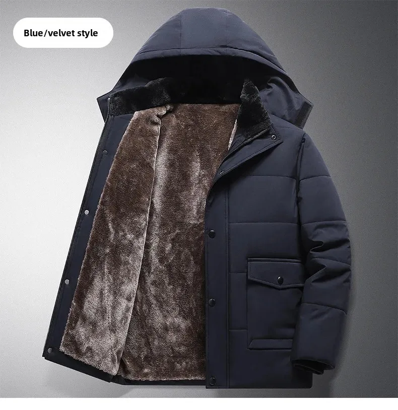 Big Size 8XL Men's Winter Jacket Hooded Fleece Lined Warm Coat Male Cotton Padded Plus Large Thick Windbreaker Casual Plush Cold