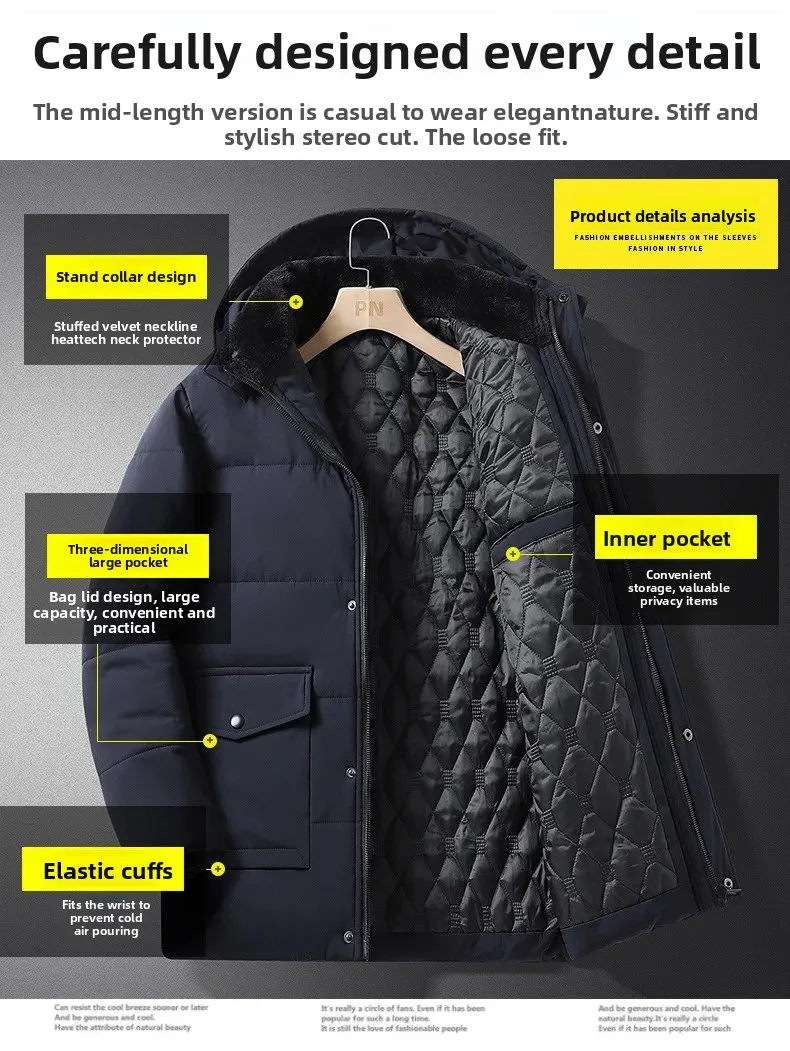 Big Size 8XL Men's Winter Jacket Hooded Fleece Lined Warm Coat Male Cotton Padded Plus Large Thick Windbreaker Casual Plush Cold