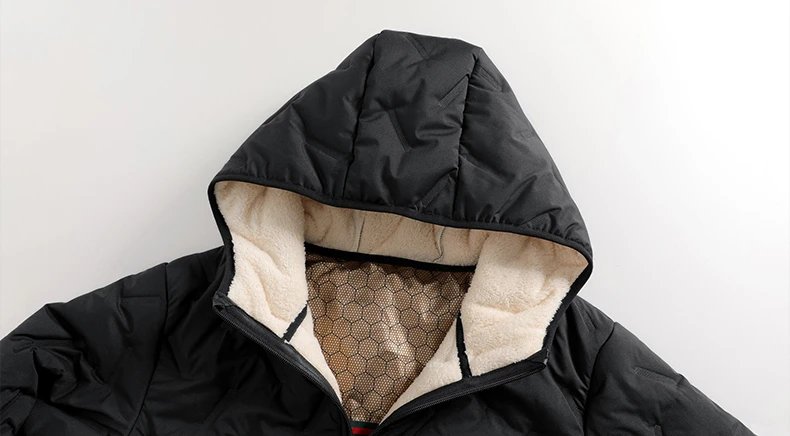 Men's Hooded Parka Casual Coats for Men Autumn Winter Warm Windproof Padded Jacket Outdoor Skiing Fleece Lining Parkas Male
