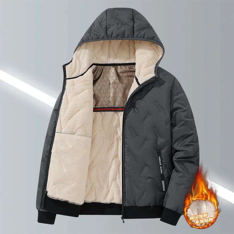 Men's Hooded Parka Casual Coats for Men Autumn Winter Warm Windproof Padded Jacket Outdoor Skiing Fleece Lining Parkas Male