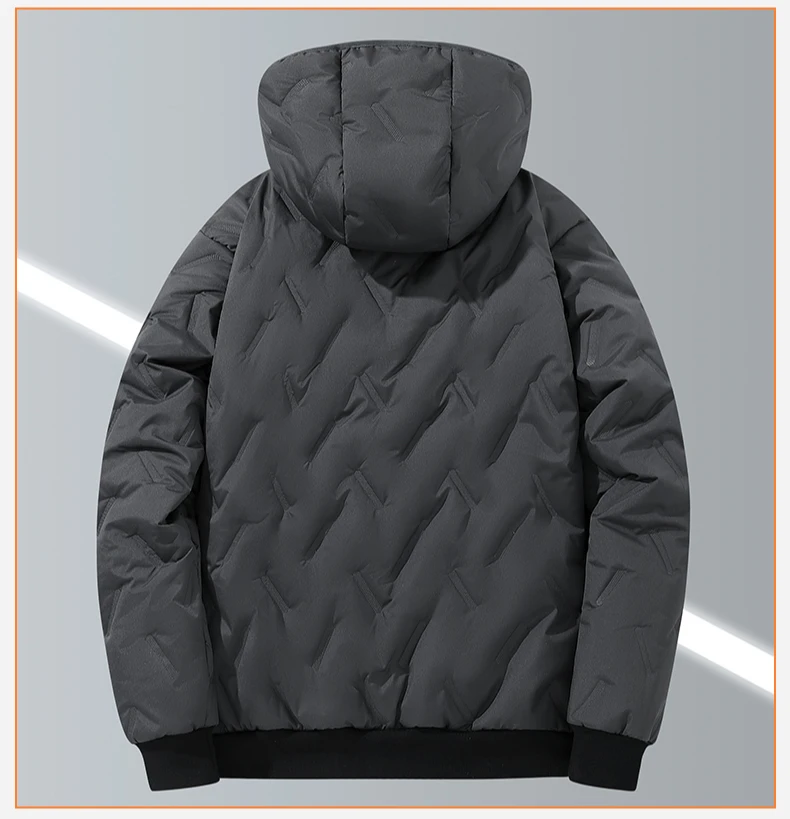 Men's Hooded Parka Casual Coats for Men Autumn Winter Warm Windproof Padded Jacket Outdoor Skiing Fleece Lining Parkas Male