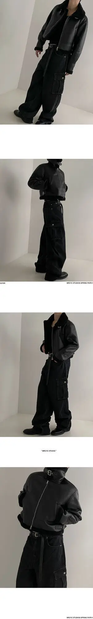 IEFB Leather Cotton Coat For Men's Winter Korean Style Loose Lamb Suede Motorcycle Pu Padded Jacket Trend Male Spring New 9C3184
