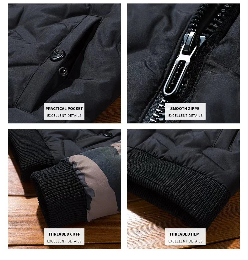 Mens Winter Jackets Coats Outerwear Clothing Camouflage Bomber Jacket Men's Windbreaker Thick Warm Male Parkas Military