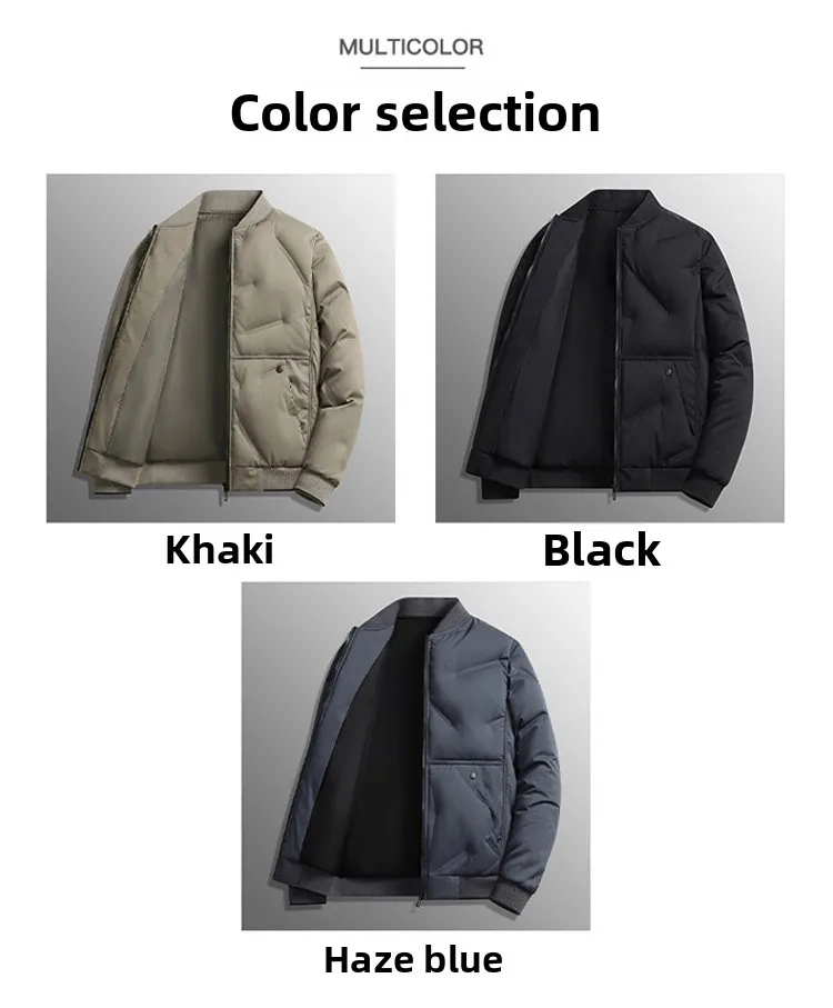 New Design Men's Warm Cotton Jackets 2025 Autumn/Winter Fashion Trend Coat Solid Color High Quality Thick Baseball Jacket M-8XL