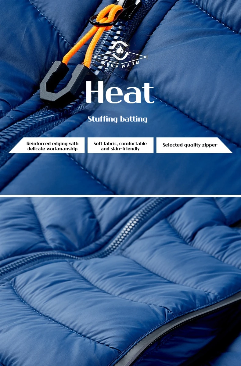 2025 Winter New Men's Lightweight Detachable Hood Cotton Jacket Male Parkas Warm Outdoor Coat Casual Plus Size