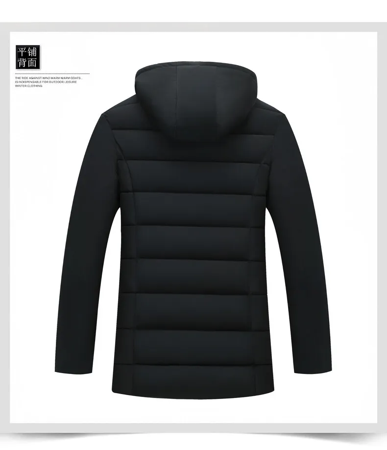 New Fashion Fleece Hooded Winter Coat Men Thick Warm Mens Winter Jacket Windproof Gift For Father Husband Parka Windproof Parkas