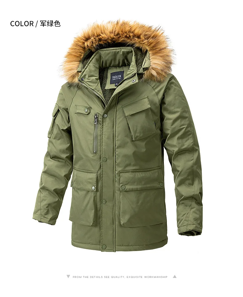 Windbreaker Parkas Coat Coldproof Cotton-padded Male Outerwear Winter Jacket Men Thicken Fleece Jackets Man Streetwear parkas