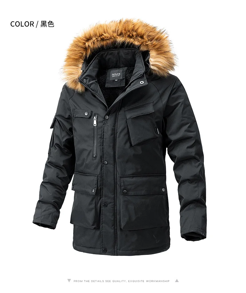 Windbreaker Parkas Coat Coldproof Cotton-padded Male Outerwear Winter Jacket Men Thicken Fleece Jackets Man Streetwear parkas