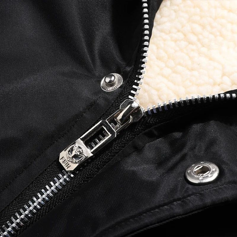 Winter Velvet and Thick Casual Men's Cotton Clothes Warm Hooded Coat Windproof Men's Large Size Cotton Clothes