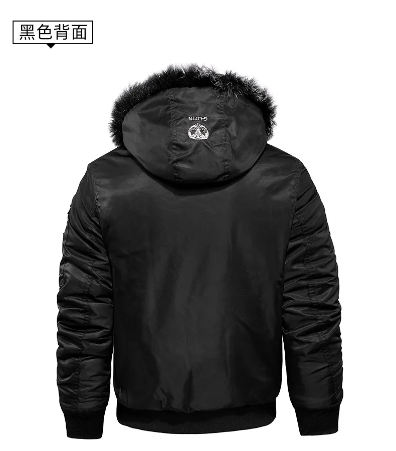 Winter Velvet and Thick Casual Men's Cotton Clothes Warm Hooded Coat Windproof Men's Large Size Cotton Clothes