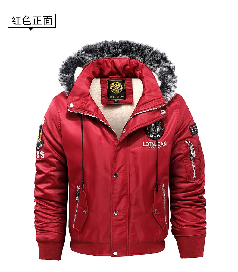 Winter Velvet and Thick Casual Men's Cotton Clothes Warm Hooded Coat Windproof Men's Large Size Cotton Clothes