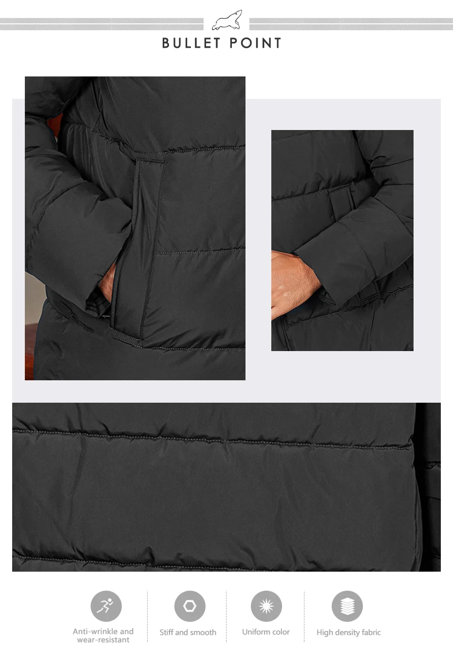 ICEbear 2024 Men's Winter Jacket with Zipper Filling Regular Fashion Padded Men's jackets MWD4287I