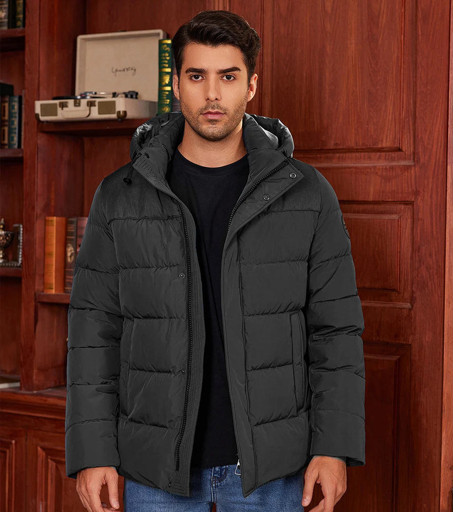 ICEbear 2024 Men's Winter Jacket with Zipper Filling Regular Fashion Padded Men's jackets MWD4287I