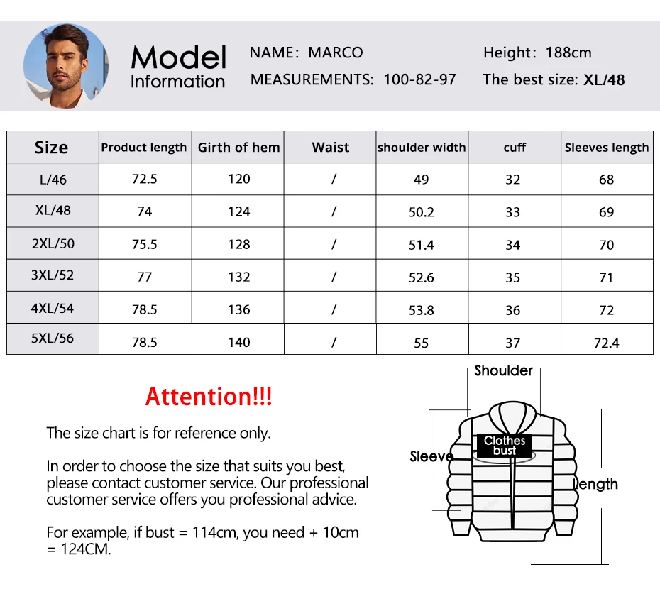 ICEbear 2024 Men's Winter Jacket with Zipper Filling Regular Fashion Padded Men's jackets MWD4287I