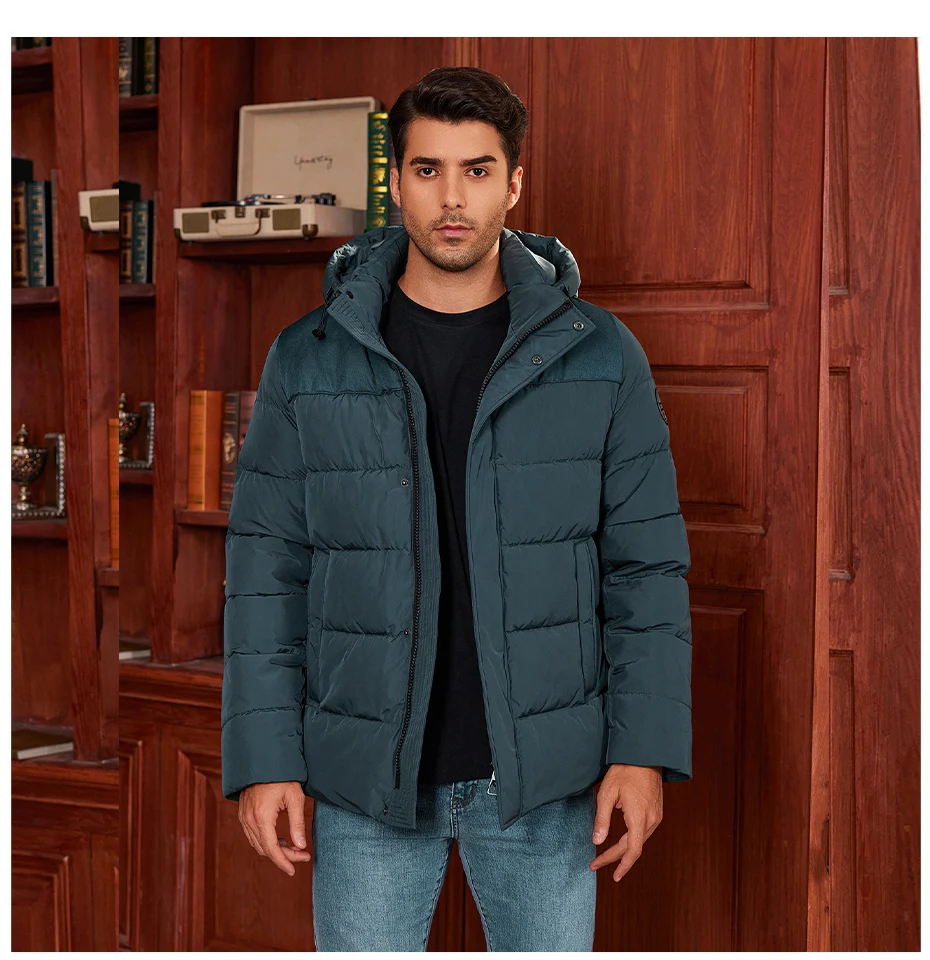 ICEbear 2024 Men's Winter Jacket with Zipper Filling Regular Fashion Padded Men's jackets MWD4287I
