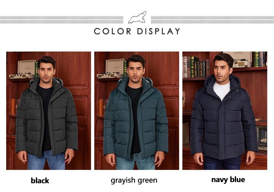 ICEbear 2024 Men's Winter Jacket with Zipper Filling Regular Fashion Padded Men's jackets MWD4287I