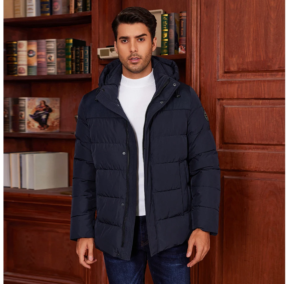 ICEbear 2024 Men's Winter Jacket with Zipper Filling Regular Fashion Padded Men's jackets MWD4287I