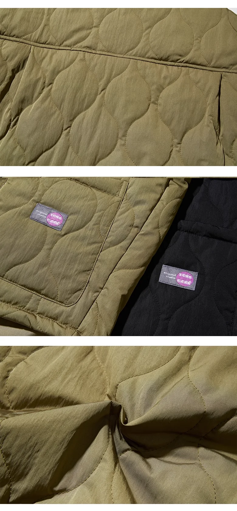 Autumn Winter Japanese Streetwear Half Sleeve Padded Jacket Harajuku Casual Mens Jacket Harajuku Thick Trendy V-Neck Coat Male