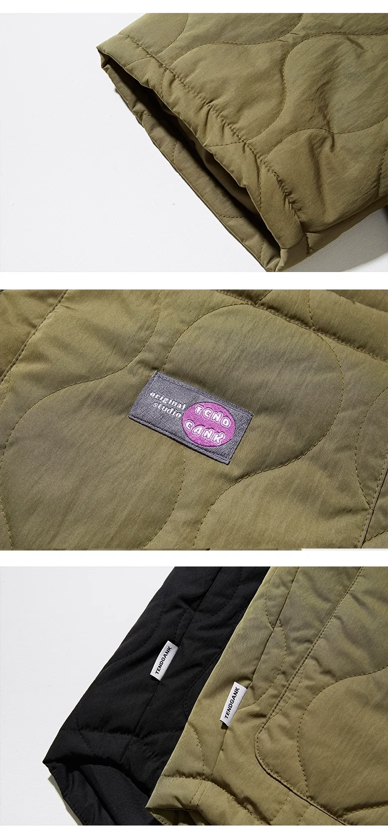 Autumn Winter Japanese Streetwear Half Sleeve Padded Jacket Harajuku Casual Mens Jacket Harajuku Thick Trendy V-Neck Coat Male