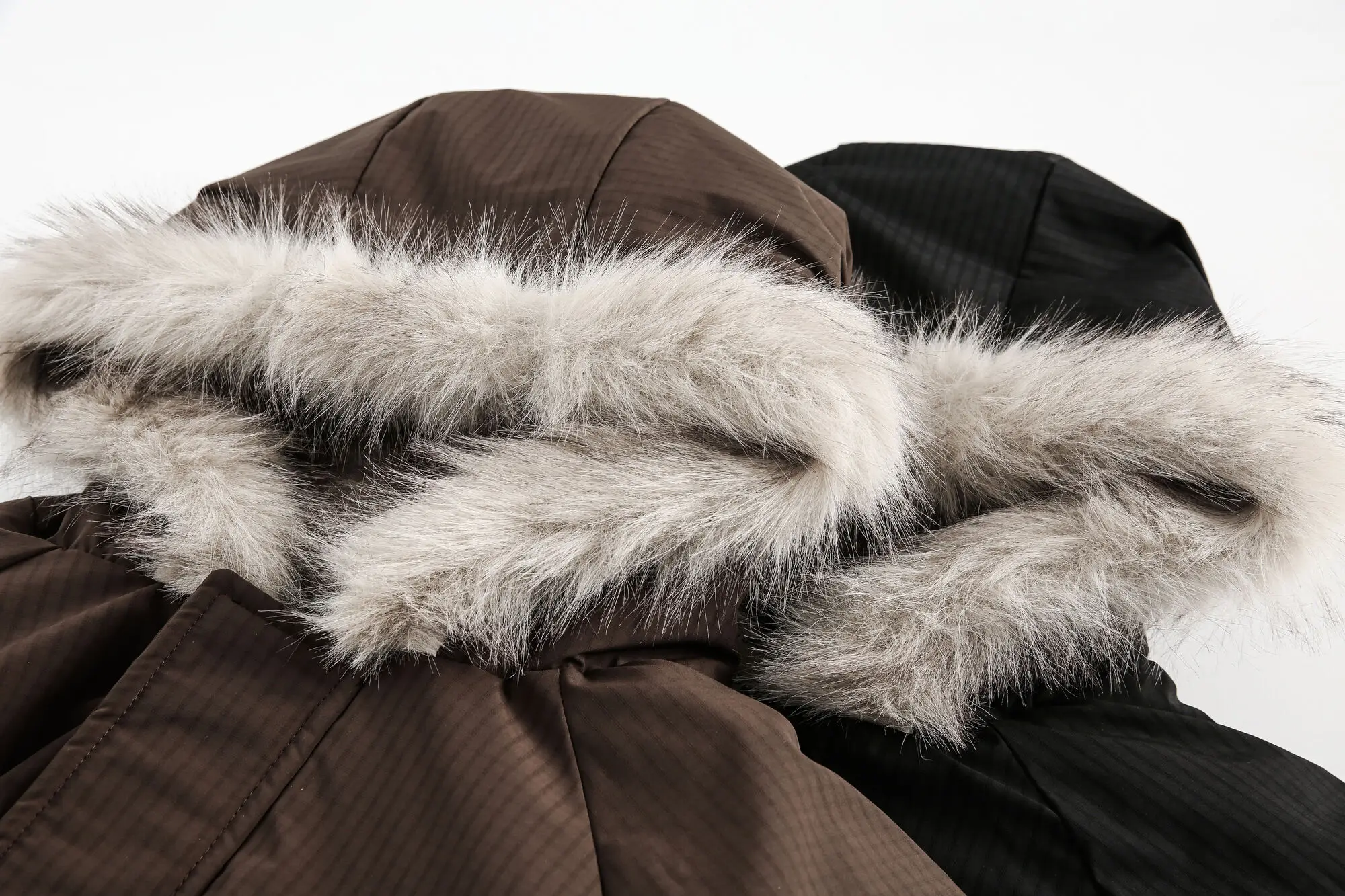 PFNW Unisex Winter Warm Fur Collar Hooded Quilted Padded Jacket 2024 Trend New Brown Loose Causal Short Style Cotton-padded Coat