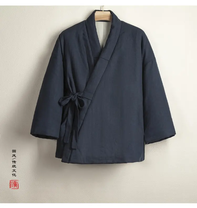 Autumn Winter Chinese Traditional Cotton Padded Jackets Hanfu Men Clothing Vintage Jacket Ethnic Style Loose Thick Parkas Coat