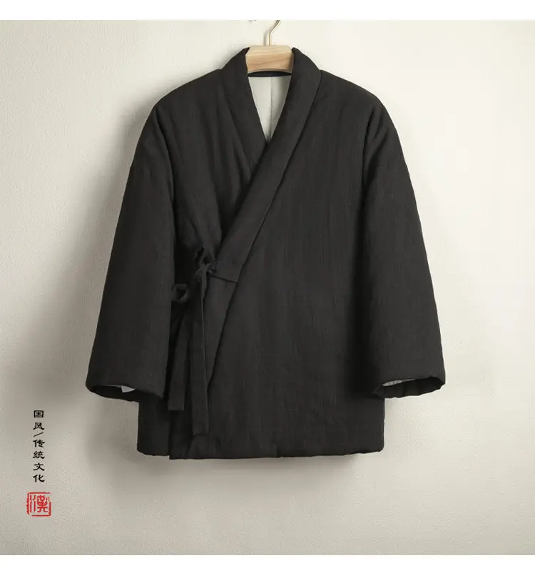 Autumn Winter Chinese Traditional Cotton Padded Jackets Hanfu Men Clothing Vintage Jacket Ethnic Style Loose Thick Parkas Coat