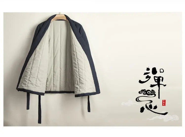 Autumn Winter Chinese Traditional Cotton Padded Jackets Hanfu Men Clothing Vintage Jacket Ethnic Style Loose Thick Parkas Coat