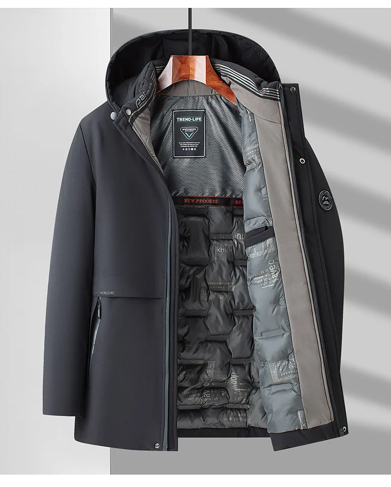 Top Grade Thick Fashion Casual Designer Outerwear Hooded Winter Warm Parka Coat Mens Newest Jacket Windbreaker Mens Clothes