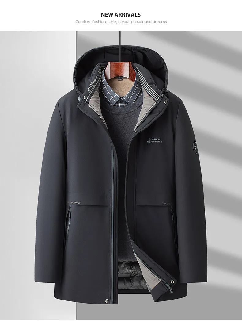 Top Grade Thick Fashion Casual Designer Outerwear Hooded Winter Warm Parka Coat Mens Newest Jacket Windbreaker Mens Clothes