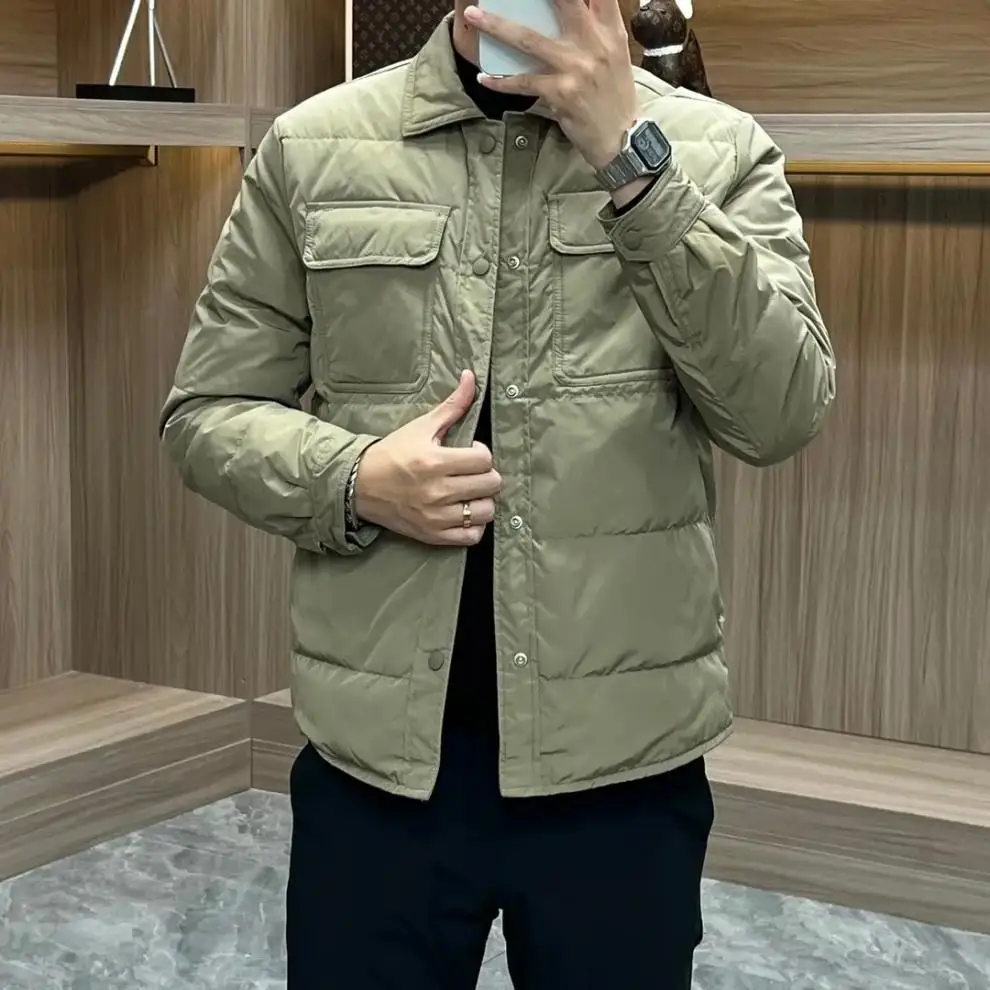 2026 Fashion Winter Warm Men Cotton Jacket Loose Casual Flip Collar Male Jacketcoat High Quality Solid Casual Multi-Pocket Parka