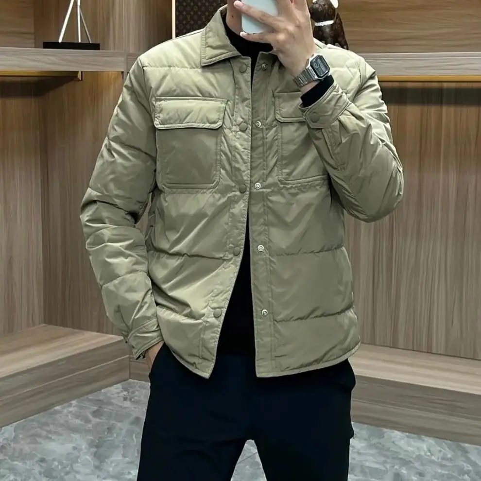 2026 Fashion Winter Warm Men Cotton Jacket Loose Casual Flip Collar Male Jacketcoat High Quality Solid Casual Multi-Pocket Parka