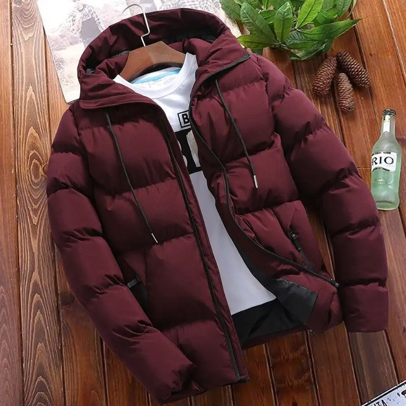 Oversized M-5XL Parkas Autumn Winter Women or Men Hooded Zip Up Long Sleeve Solid Color Korean Cotton Pad Parka Coats BSD-M-02