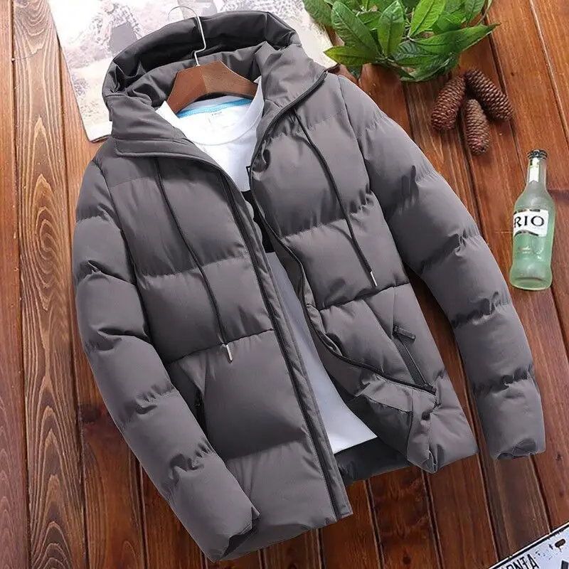 Oversized M-5XL Parkas Autumn Winter Women or Men Hooded Zip Up Long Sleeve Solid Color Korean Cotton Pad Parka Coats BSD-M-02