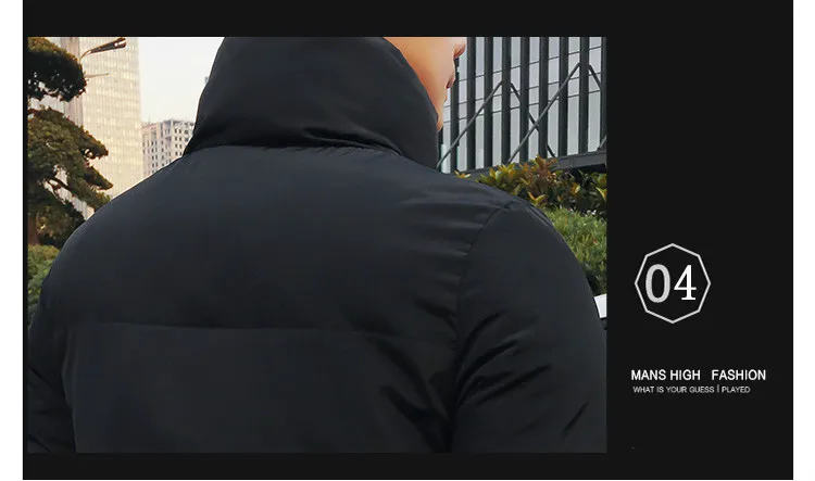 Korean Fashion Black Cotton Long Padded Parkas Coats Male 2025 Winter Casual Thicken Warm Puffer Jacket Men