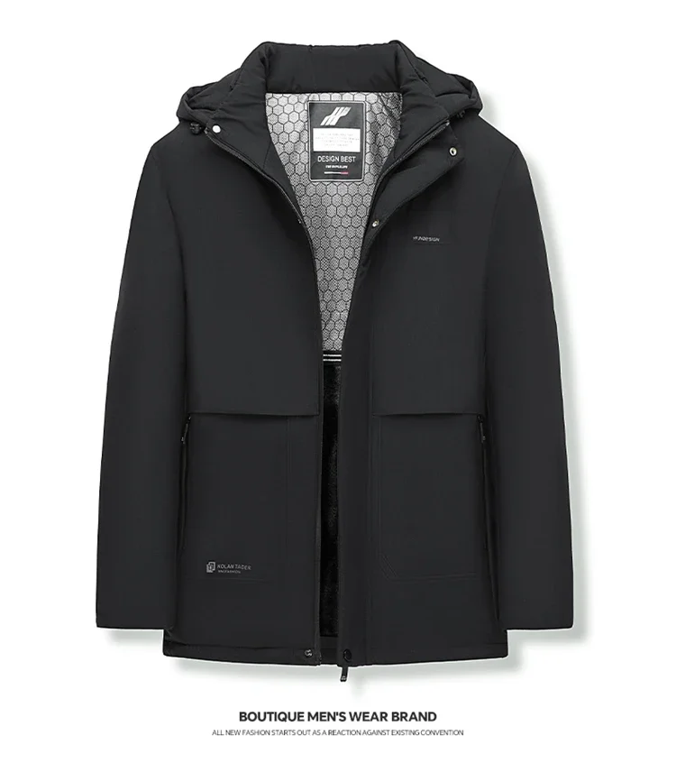 Men Thicken Fleece Zipper Men Warm Winter Coat Mens Jackets Plus Size New Waterproof Winter Jacket Men Hoodied Parka Clothes