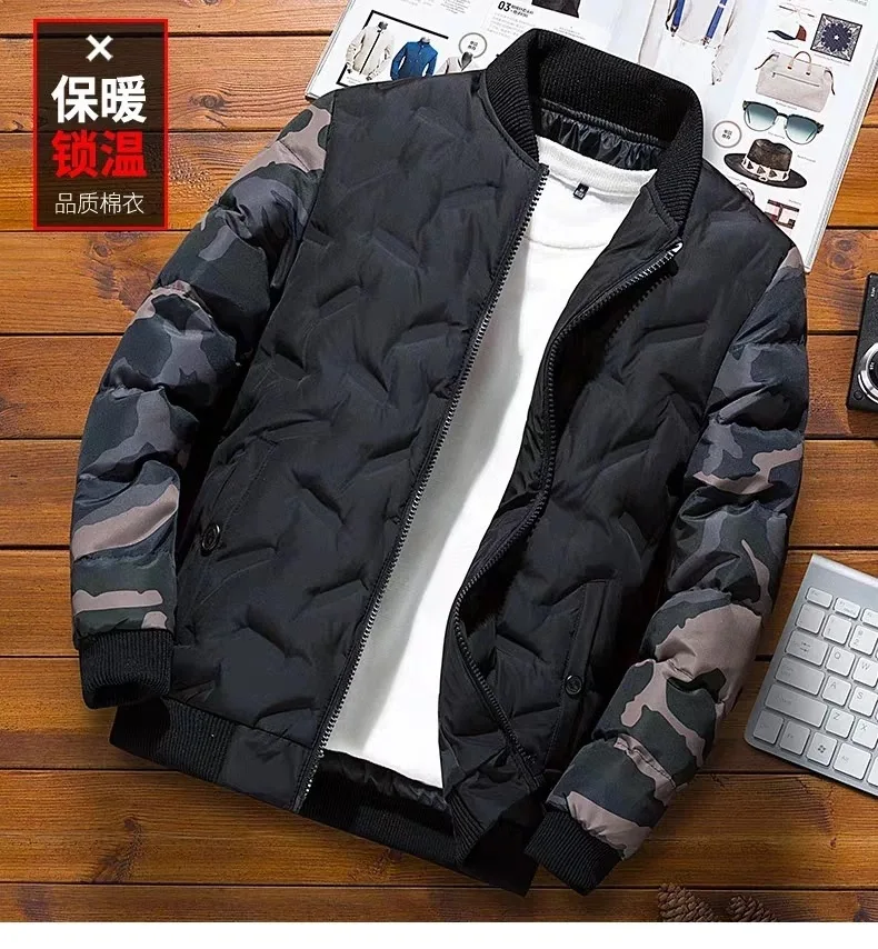 Mens Autumn Winter Jackets Coats Outerwear Clothing Camouflage Bomber Jacket Men's Windbreaker Thick Warm Male Parkas Military