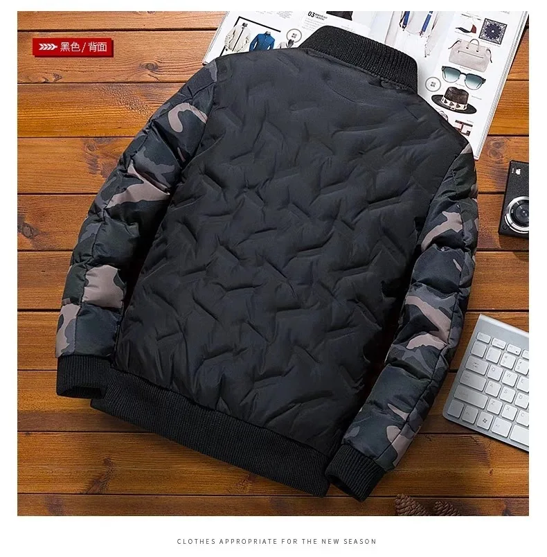 Mens Autumn Winter Jackets Coats Outerwear Clothing Camouflage Bomber Jacket Men's Windbreaker Thick Warm Male Parkas Military