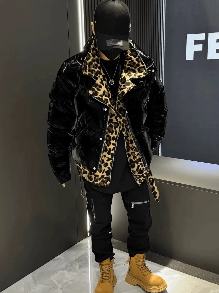 Supzoom 2023 New Arrival Casual Male Popular Winter Trendy Vertical Collar Thickened Warm Couple Bright Short Bread Jacket Men
