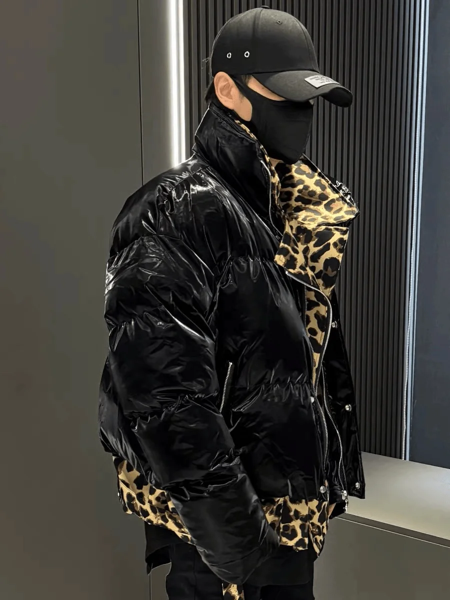 Supzoom 2023 New Arrival Casual Male Popular Winter Trendy Vertical Collar Thickened Warm Couple Bright Short Bread Jacket Men