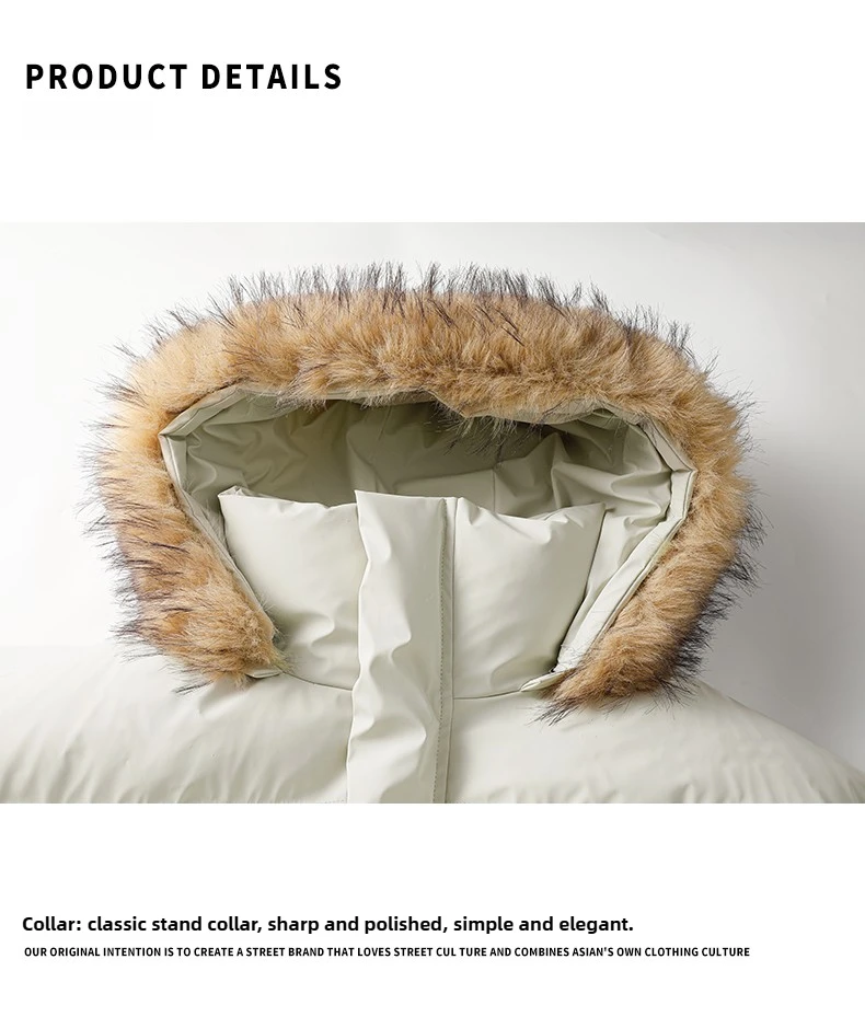 Man Parka Jacket Winter Fashion Fur Collar Warm Jacket Women Solid Color Casual Hooded Parka Coats Outwear American Couple 2025
