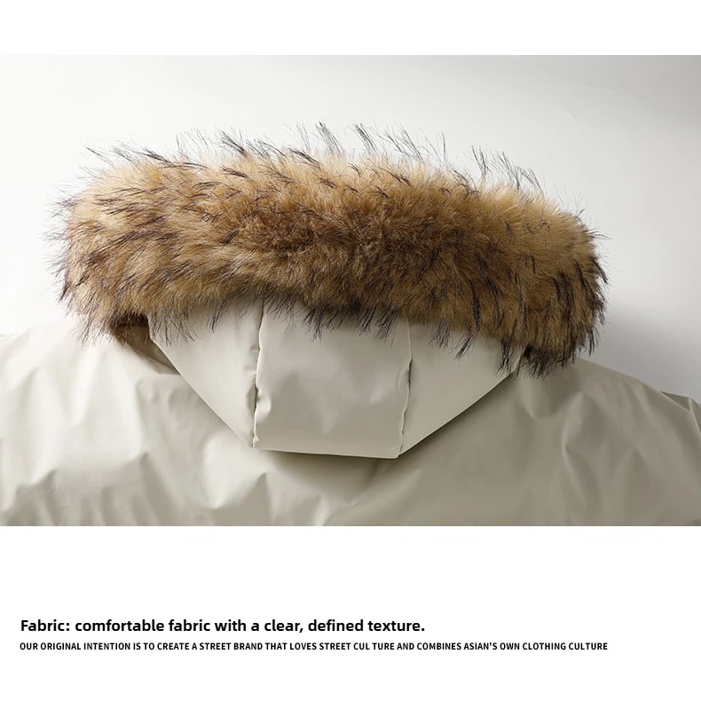 Man Parka Jacket Winter Fashion Fur Collar Warm Jacket Women Solid Color Casual Hooded Parka Coats Outwear American Couple 2025