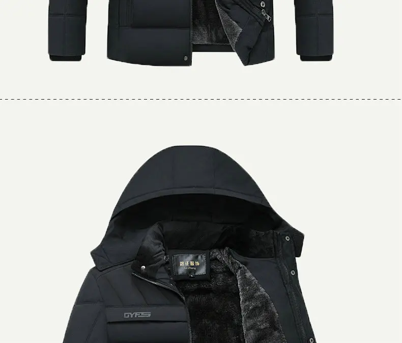 2026 New Fashion Fleece Hooded Winter Coat Men Thick Warm Mens Winter Jacket Windproof Gift For Father Husband Parka
