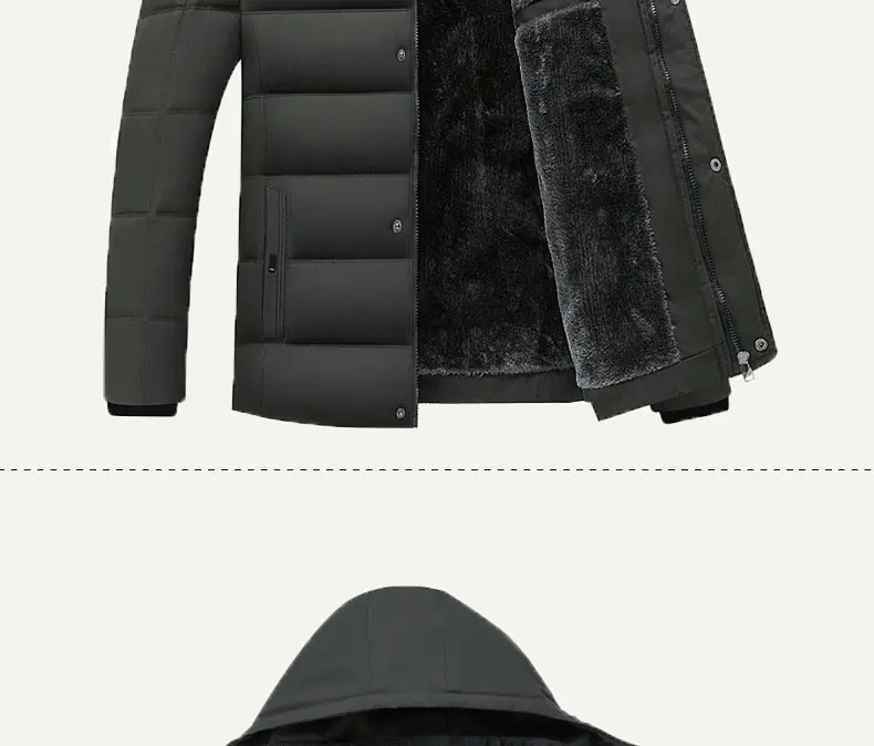2026 New Fashion Fleece Hooded Winter Coat Men Thick Warm Mens Winter Jacket Windproof Gift For Father Husband Parka